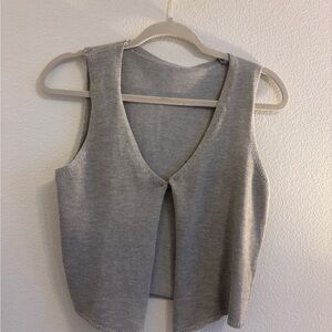 Gray Sleeveless Knit Top